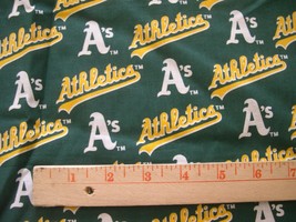 Oakland Athletics A's Mlb Cotton Fabric 1/4 Yard X 58" For Mask Free Ship 9"X58" - $20.99