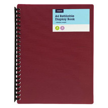 Tudor A4 Matte 20 Pocket Refillable Display Book - Maroon - £13.45 GBP