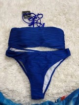 Size M6 blue two piece bathing suit - $41.17 CAD