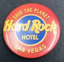 Hard Rock Hotel Cafe Las Vegas Save The Planet Logo Round Pin 1.5&quot; Diameter - $12.19