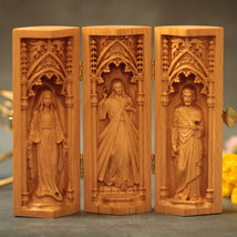 Holy Trinity Triptych of the Virgin Mary Jesus Christ Saint Joseph Altar - £40.67 GBP