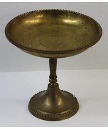 Vintage Brass Footed Bowl /Compote Dish Bowl Dot Edging  5 1/4&quot; Wide x 5... - $19.99