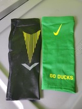 2 Oregon Go Ducks Team Player Issue Athlete Arm Sleeves UofO Black Green - $63.45
