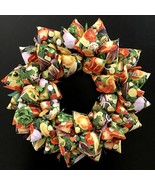 Eat Your Veggies Digital Printed Vegetables Fabric Wreath in Red Orange ... - £39.44 GBP