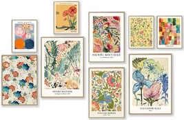 Colorful Eclectic Wall Art Prints 9 PCS Vintage Eclectic Wall Decor Matisse Will - £27.10 GBP