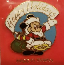 Vtg Disney Christmas Trading Pin Santa Mickey Mouse Enamel Happy Holiday... - £20.80 GBP