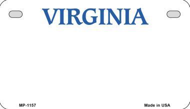 Virginia State Background Metal Novelty Motorcycle License Plate