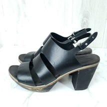 Rag &amp; Bone Size 8 Folsom Platform Leather High Heel Sandals Ankle Straps Black - £39.14 GBP