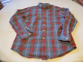 Polo by Ralph Lauren Mens L cotton plaid long sleeve button up Shirt GUC@ - £18.21 GBP