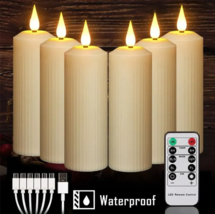 6 Ivory Flameless Candles with Remote, LED Battery Operated Candles, Home Decor - £33.73 GBP