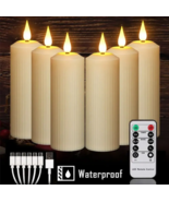 6 Ivory Flameless Candles with Remote, LED Battery Operated Candles, Hom... - £33.00 GBP