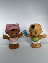 Fisher Price Little People Snuggle Babies Baby Boy With Toy And Girl Pin... - $11.40