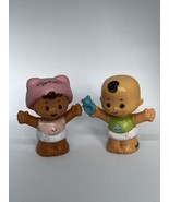 Fisher Price Little People Snuggle Babies Baby Boy With Toy And Girl Pin... - $11.40
