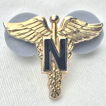 Nurse Vintage Pin Medical Field Gold Tone Enamel  - $9.89
