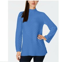 Charter Club Women Plus Size XS Sky Blue Ribbed Crew Neck Pullover Sweat... - $24.25