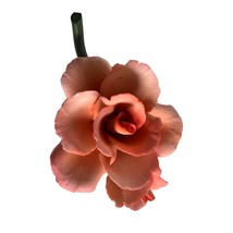 Napoleon Peach Pink Rose porcelain figure with leaves and stem - £17.90 GBP