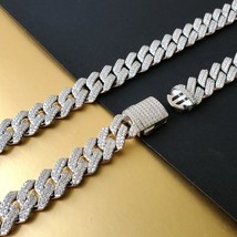 Mens Classic 15mm x 20&quot; Long Moissanite VVS1  Chain 925 Sterling Silver - £1,461.43 GBP