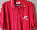 Majestic Detroit Mens Red Wings Polo Shirt Size M Asymmetric Short Sleev... - $17.71