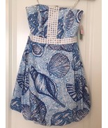 NEW $248 LILLY PULITZER SZ 4 REGENCY BUBBLE DRESS TRUE BLUE STUFFED SHELLS - $97.59 CAD