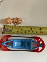 Vtg Acme baby doll w swinging cradle miniature dollhouse HTF furniture toy - £14.20 GBP