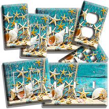 Rustic Seashells Starfish Fish Net Light Switch Outlet Wall Plate Room Art Decor - £13.48 GBP+