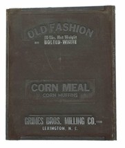 Old Fashion Corn Meal Corn Muffins Grimes Bros. Bag Printing Plate Adver... - £19.57 GBP