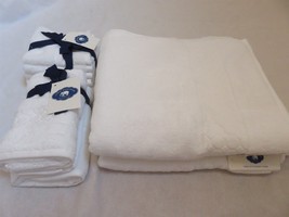 John Robshaw 8PC Textured Towel Set White 2 Bath 2 Hand 4 Washclothes 10... - $108.43