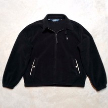 Vintage Polo Ralph Lauren Black Polartec Fleece Full Zip Y2K Jacket - Me... - $39.95