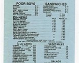 B J&#39;s Seafood Restaurant Menu West Beach Boulevard Gulf Shores Alabama - $15.84
