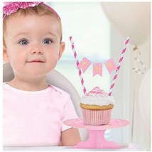 1st Birthday Mini Cake Stand and Pennant Banner Pink Party Decorations One New - £4.66 GBP