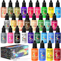 Airbrush Paint Set - 30 Colors Airbrush Paint with 2 Cleaning Brush, Ready to Sp - £35.61 GBP