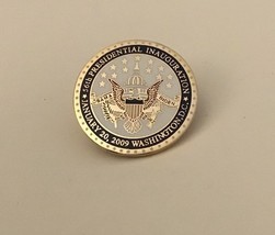 OBAMA 2009 LAPEL PIN INAUGURATION PRESIDENT GOLD WHITE ENAMEL DEMOCRAT V... - $7.88
