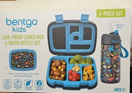 Bentgo Kids Leak-Proof Lunch Box and Water Bottle Set Dinasaurs Fun - £22.63 GBP