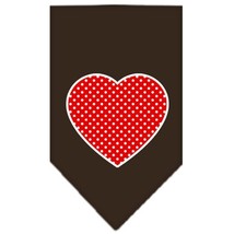 Red Swiss Dot Heart Screen Print Bandana Cocoa Small - £9.11 GBP