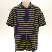 Polo Ralph Lauren Men&#39;s L Shirt Large Blue Yellow Striped Short Sleeve C... - £21.02 GBP