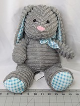 Hugfun Gray Rabbit Plush Cord Bunny  15 Inch Stuffed Animal Toy - £10.60 GBP