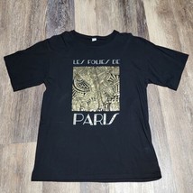 VTG 80s 90s Les Folies de Paris Bergère Cabaret Black Gold Shirt Size M ... - $77.39