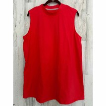 Woman Within Shirt Plus Size Large 18 / 20 Red-Orange Mock-neck Sleeveless - £8.65 GBP