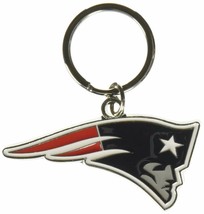 New England Patriots NFL Metal Chrome Logo Cut Keychain Car Auto - €8,21 EUR