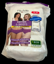 Fit for Me Briefs Women 9 Multicolor 6 Pairs Eversoft Breathable 100% Co... - £11.14 GBP