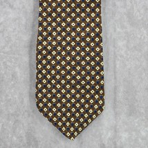 Kenneth Cole New York Brown Blue Geometric Silk Executive Mens Neck Tie - $45.00