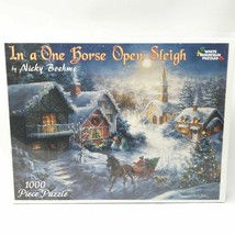 Nicky Boehme In A One Horse Open Sleigh 1000 Pc Christmas Jigsaw Puzzle New - $49.99