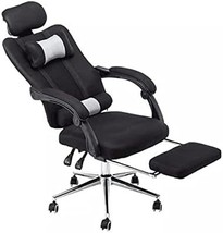 Padded Headrest And Chrome Base Deluxe Executive Leather Office, 46.85”, Black - £115.49 GBP