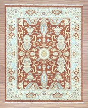 Red- White 100% Wool Hand Knotted Turkish Carpet Oushak 8x10 Area Rug - £1,012.61 GBP