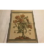 Vintage Tapestry Wall Hanging Pansies Flowers Art Design 17" x 23.5" - $49.25