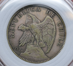 Chile 1917 Condor on Rock 1 Un Pesos Silver Coin - $49.99
