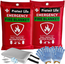 Saving Emergency Fire Blankets 2 Pack - 40&quot;X40&quot;, Fiberglass Fire Blanket... - $531.72 MXN