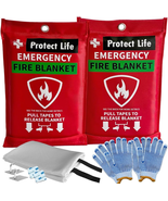Saving Emergency Fire Blankets 2 Pack - 40&quot;X40&quot;, Fiberglass Fire Blanket... - $28.67