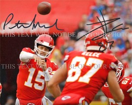 Patrick Mahomes And Travis Kelce Signed Autographed 8x10 Rp Photo Kc Chiefs Duo - £15.14 GBP