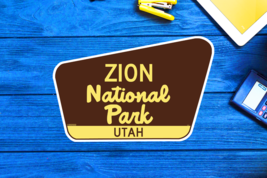 Zion National Park Utah Sticker Decal  3.75&quot; Vinyl UT Forest Laptop Truck Car - £4.17 GBP